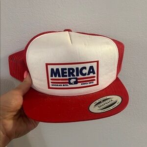 Red and White 'Merica Trucker Hat